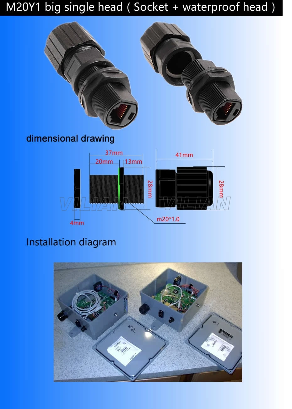 IP67 RJ45 Ethernet водонепроницаемый адаптер Разъем Панель Крепление открытый прямой разъем 8P8C 1 шт