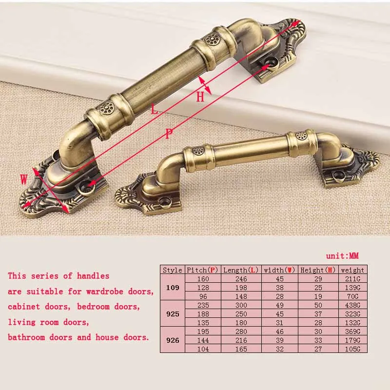 2 шт. ретро классические противоугонные дверные ручки и двойные двери с большим