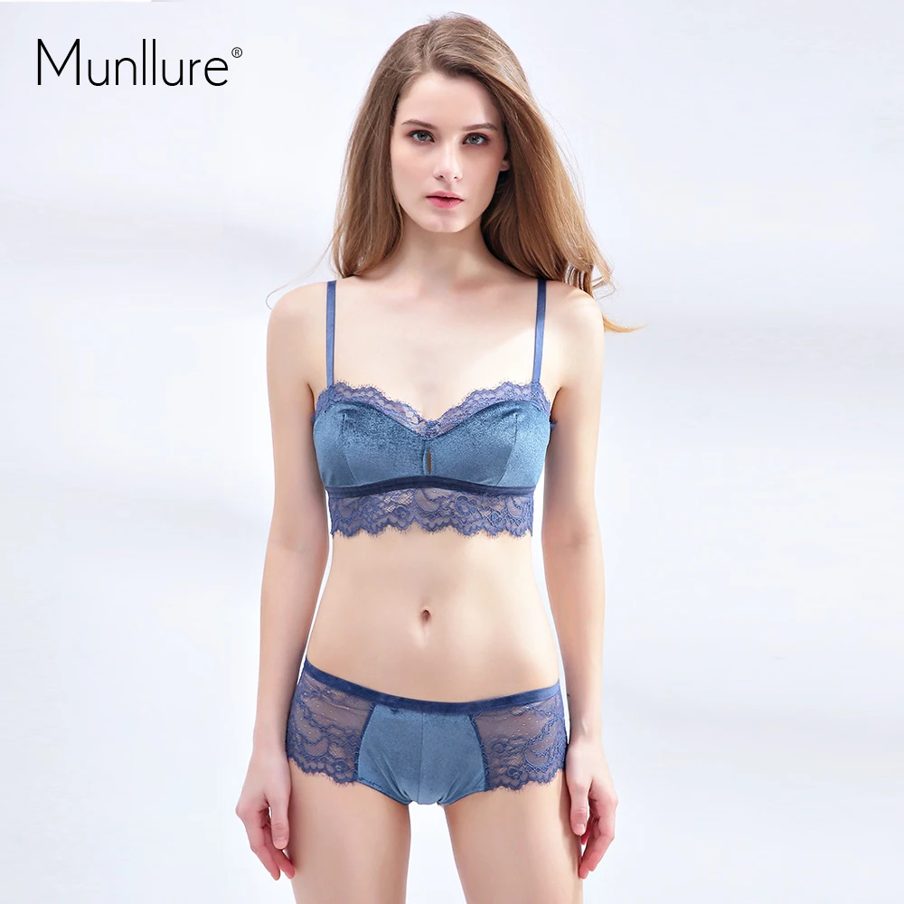 Munllure 2019 бархатное ультратонкое кружевное нижнее белье с ресницами сексуальный