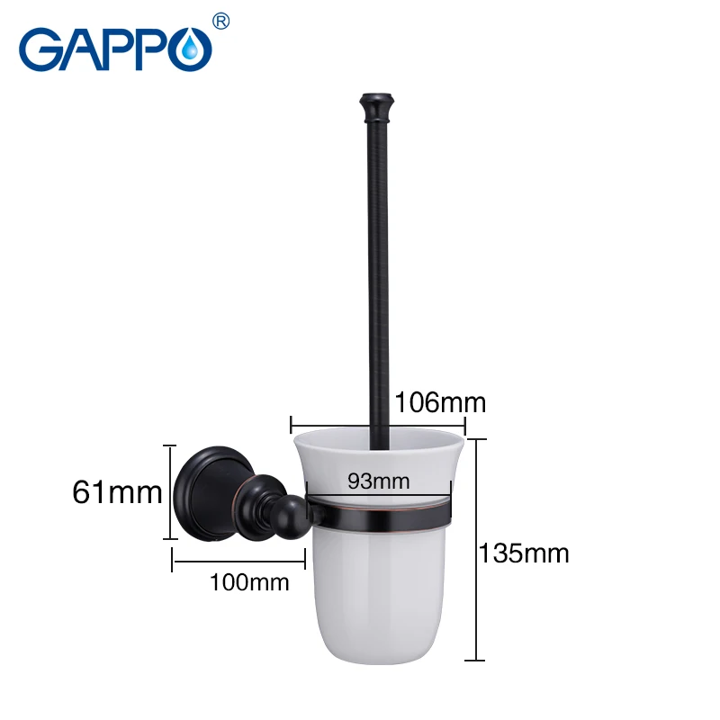 Настенный держатель для туалетной щетки GAPPO черный керамической чашки