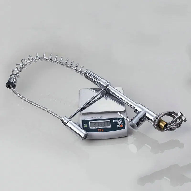 

JIENI Pull Out Down Vessel Sink Basin Mixer Tap Spring Spray Push Button Chrome Solid Brass Deck Mount Kitchen Sink Tap Faucet