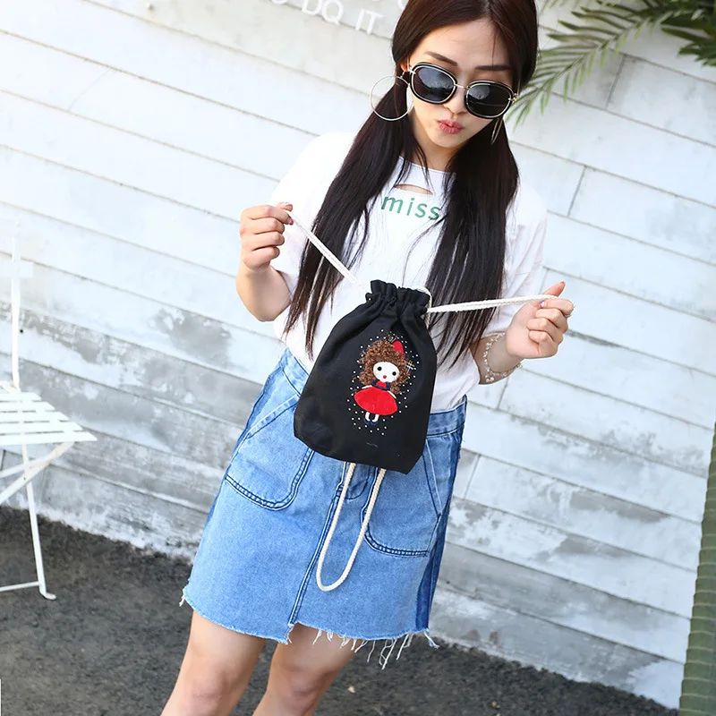 YILE хлопчатобумажная Холщовая Сумка на шнурке сумка для девочек 5 видов цветов