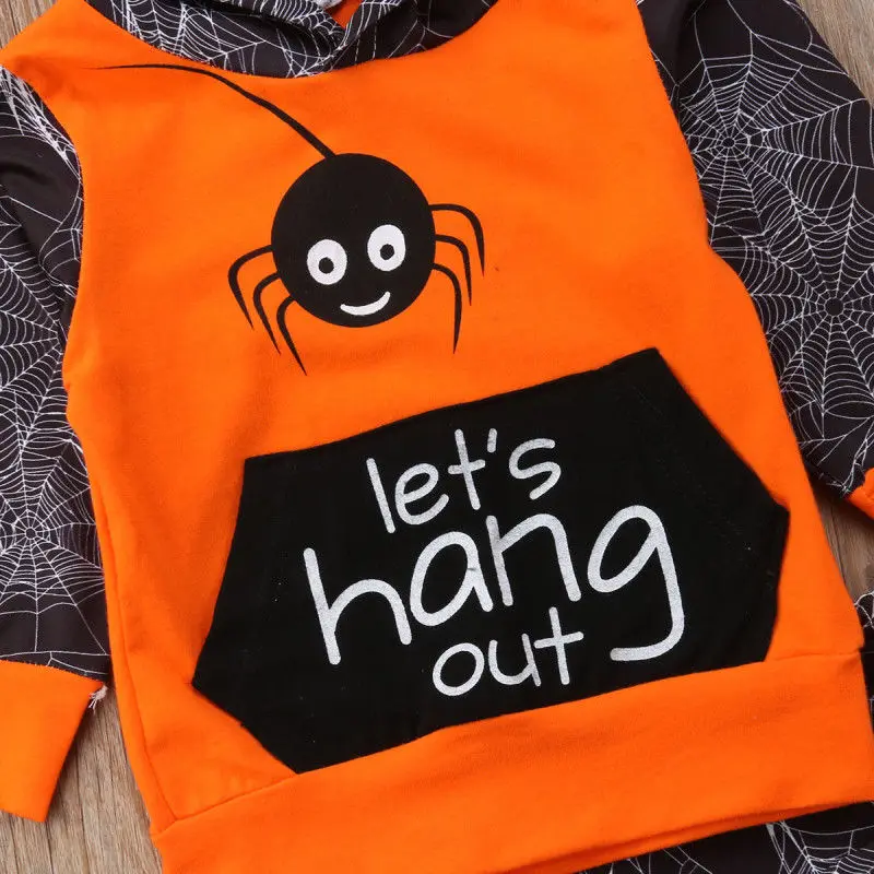2018 Fashion Newborn Kids Baby Boys Spider Cotton Long Sleeves Hoodies Tops Pants Outfits Clothes Autumn Set |