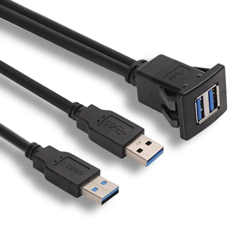 2 м/3 0 фута двойной USB штекер гнездо свинцовый Удлинительный кабель автомобильный