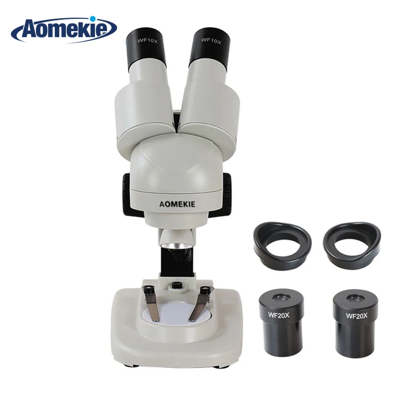 Aomekie-microscópio Estéreo Binocular Dispositivo com Visão hd 20x e 40x Iluminação Led Ideal para Reparo de Telefones Infantis Microscópios
