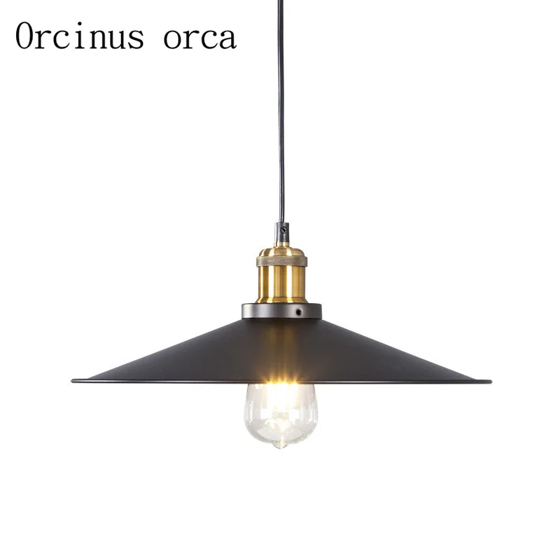 Скандинавская ретро люстра в стиле индастриал из железа черная простая лампа с