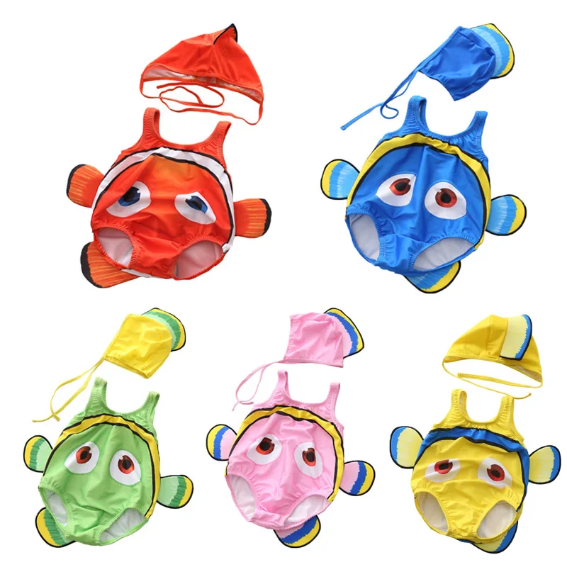 Детская одежда для плавания с изображением клоуна рыбка Немо 2 предмета