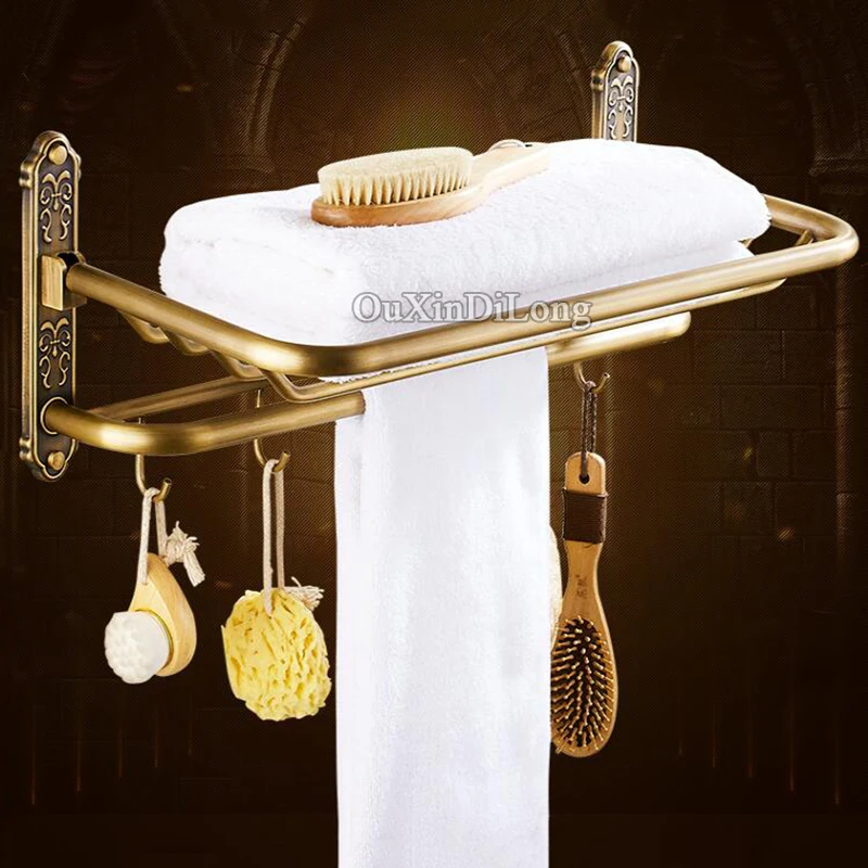 Складной держатель для полотенец в античном европейском стиле из чистой