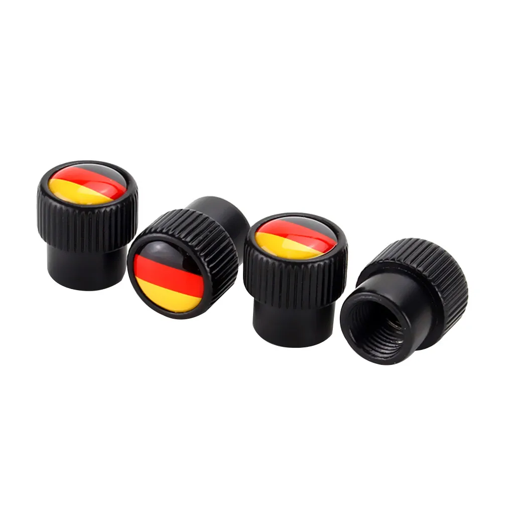 WUPP Nuts &amp Bolts 2019 NEW hot sale 4 Pcs German flag Alloy Black Enamel Auto Wheel Tire Valve protectors diy high quality 9617 |