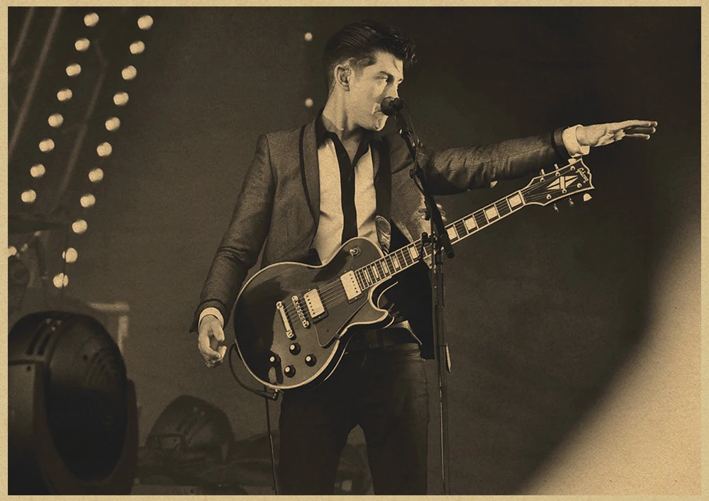 Рок-Группа Arctic Monkeys крафт-бумага плакат настенный домашний бар плакаты домашний декор - Цвет: Бургундия