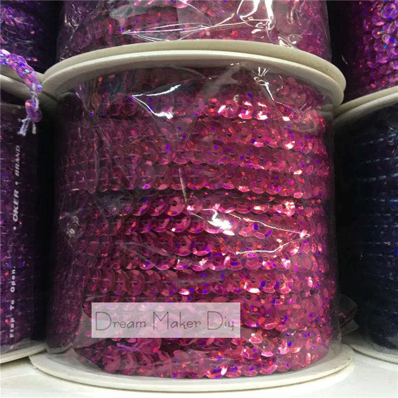 80 ярдов/рулон лента с блестками 6 мм|round sequins|cup sequinssequin ribbon |