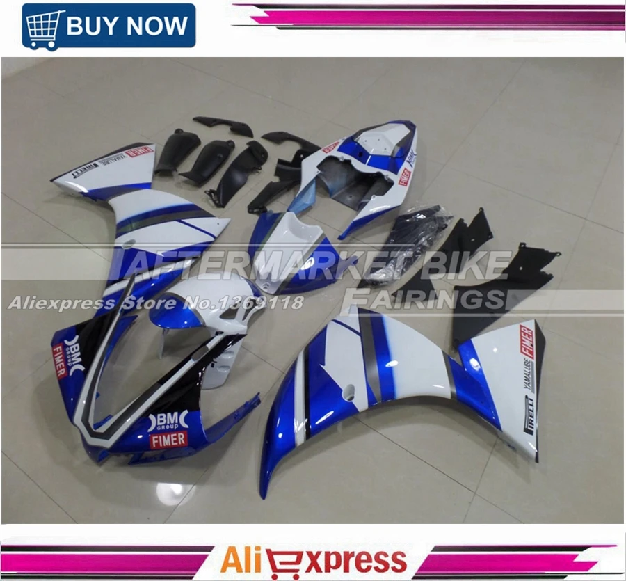 

Injection Full Fairings For Yamaha YZF R1 12 13 14 YZF-R1 2012 2013 2014 ABS Plastic Motorcycle Fairing Kit Cowling Blue & White