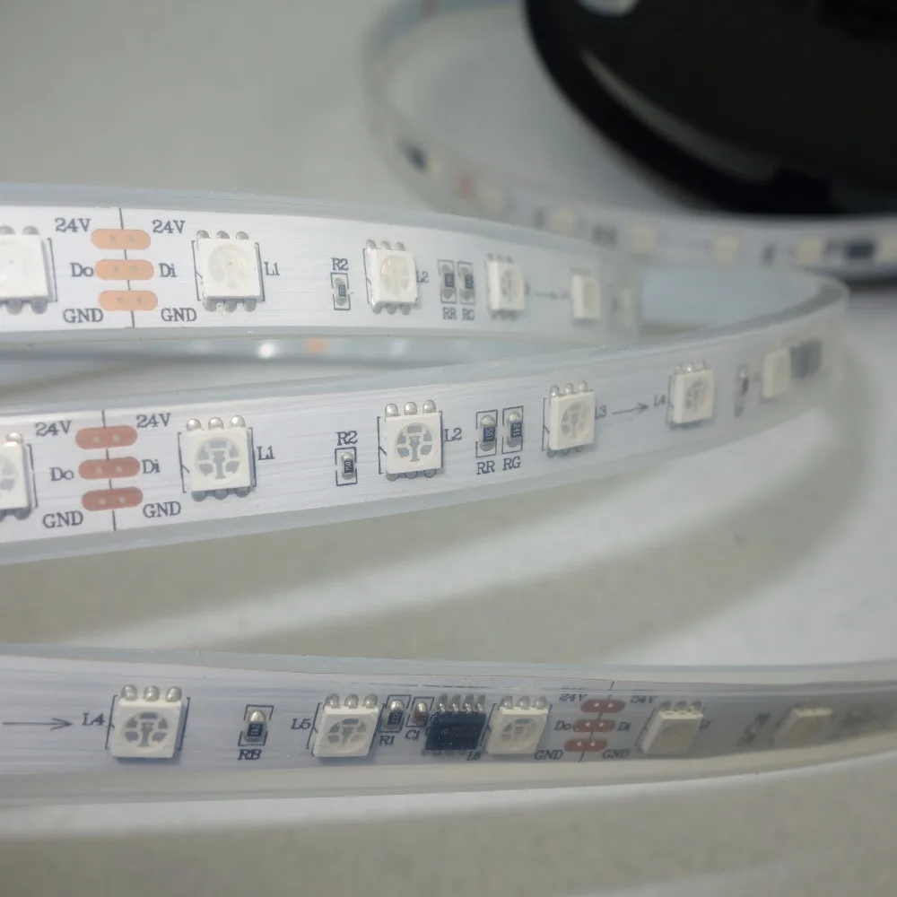 5 м DC24V SM16703 IC (аналогичный WS2811 IC) 60 светодиодов с/м (10 пикселей/м) белая