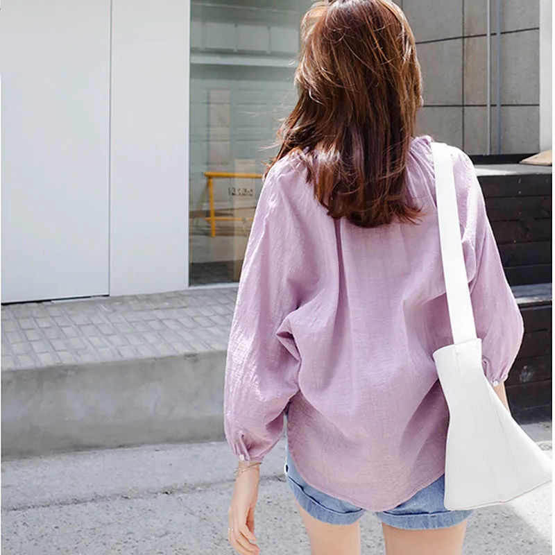 Blusas mujer de moda 2021 лен хлопок белая блузка на каждый день женская одежда пуговицах с