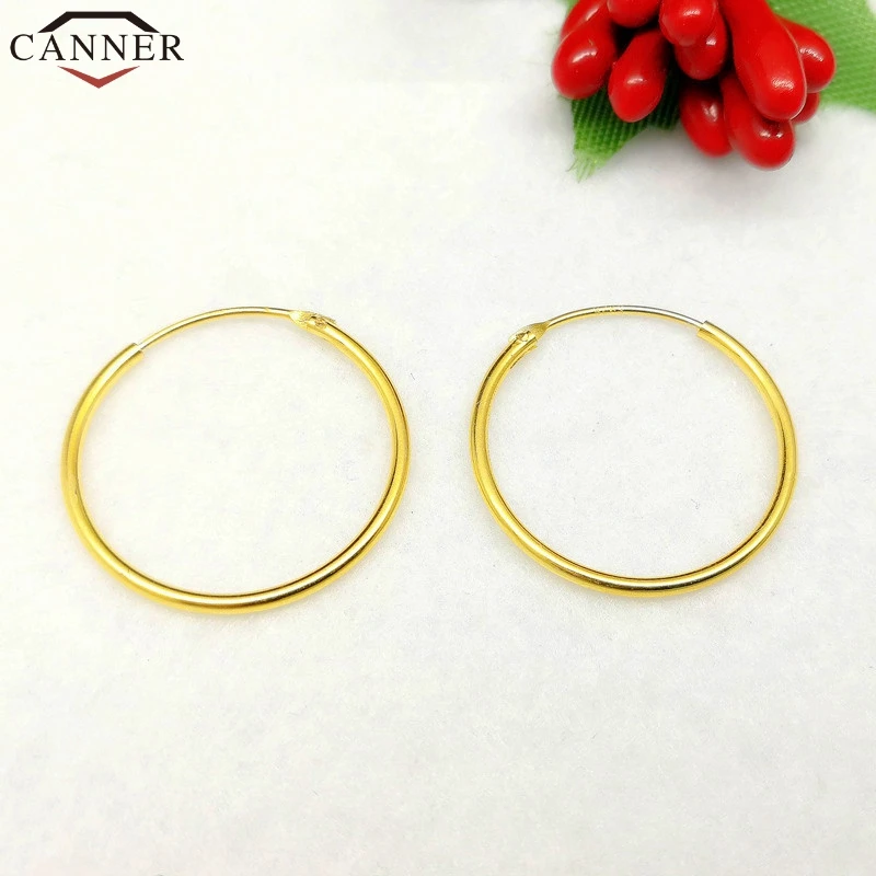 Женские круглые серьги кольца CANNER простые из стерлингового серебра 925 пробы с