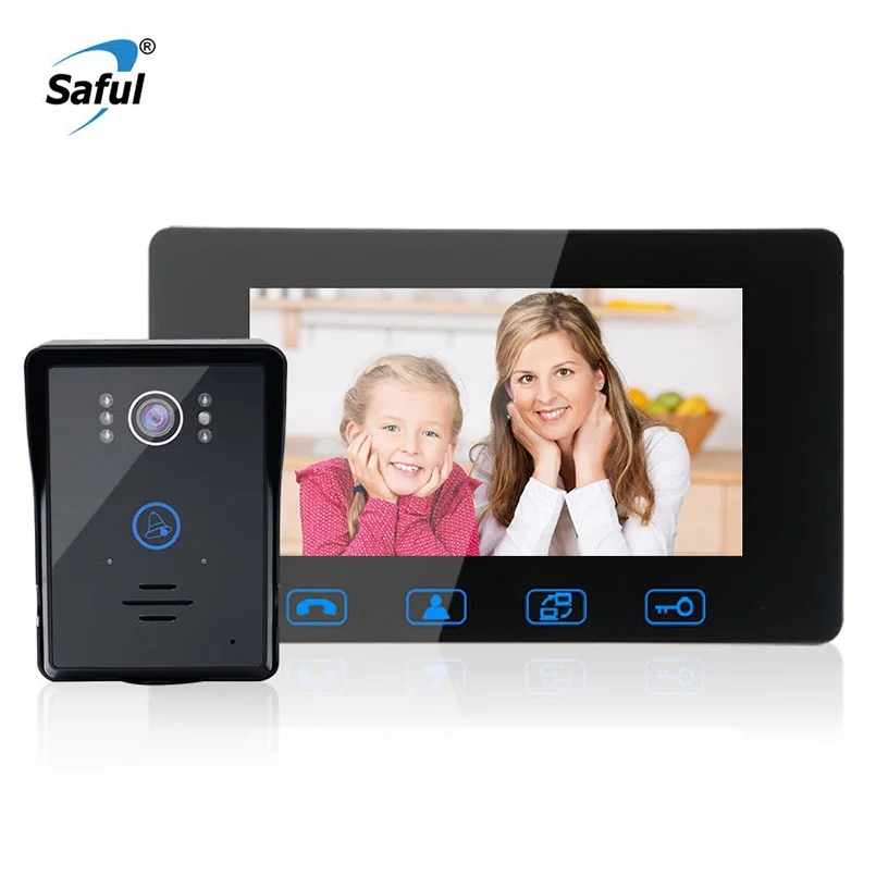 

Saful 7 "TFT LCD Видео домофон водонепроницаемый видео дверной звонок Система бесплатно беспокоить handsfree Домашняя безопасность ночное видение