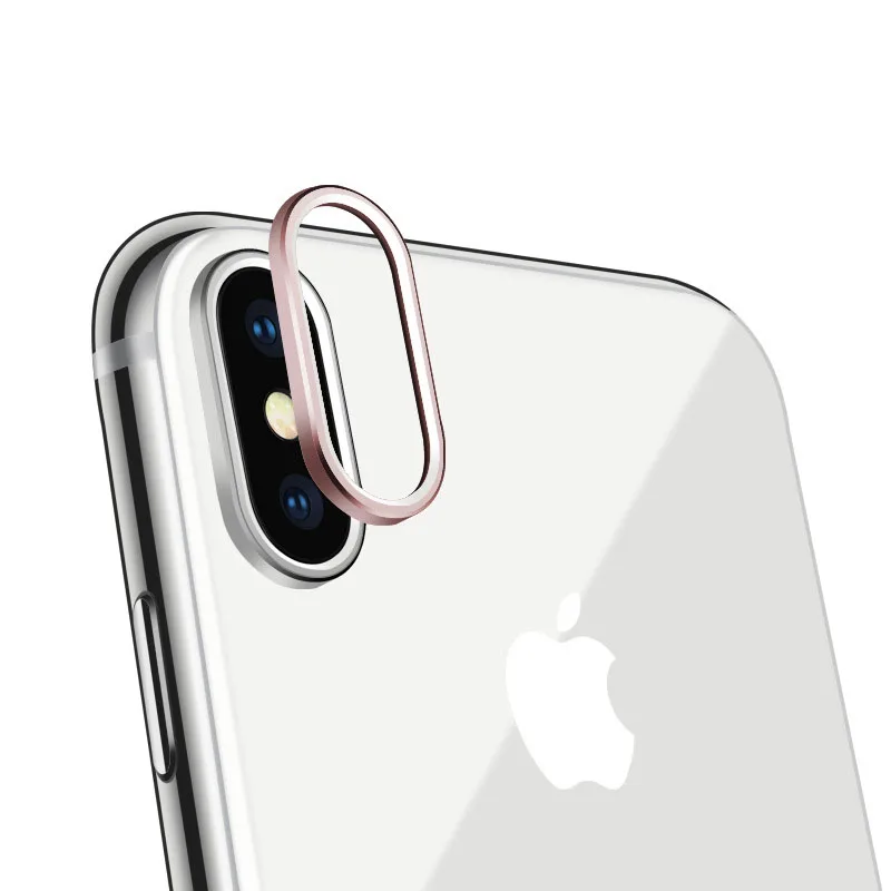 2 шт./партия Защитная пленка для объектива Круг для iPhone XR X XS MAX задняя камера защитное кольцо из алюминиевого сплава двойной цвет - Цвет: rose gold