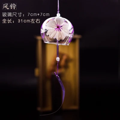 white flower 3 Японский стиль, Стеклянные Колокольчики, креативные подарки, расписные оконные и дверные подвески, подарок на день рождения, ветровой колокольчик - Цвет: white flower 3