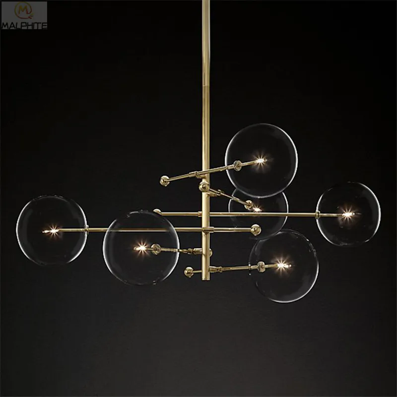 

Golden luster chandelier Light Dining Room chandelier lamp luminaire Modern Simplicity Polygon Industrial decor lighting Fixture