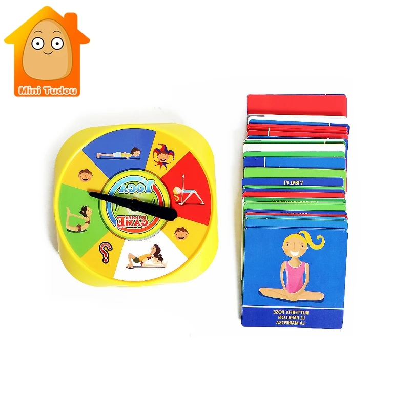 Yoвечерние GA Spinner Вечеринка игра с шт. 54 Йога позы карты для детей наградами йоги
