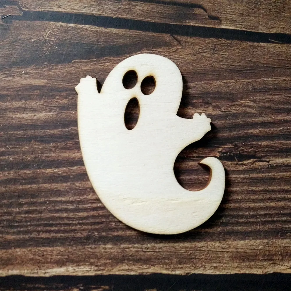10 шт. деревянные украшения в виде привидений | Дом и сад