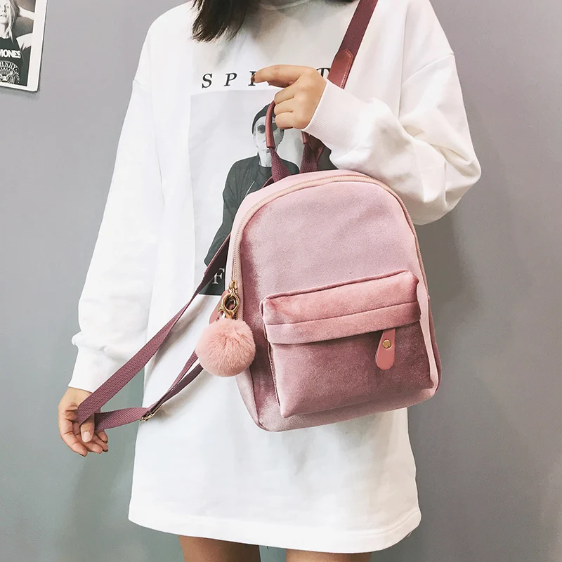 DIEHE рюкзаки Для женщин велюр Bagpack Softback Твердые модная сумка мягкая ручка Mochilas Mujer