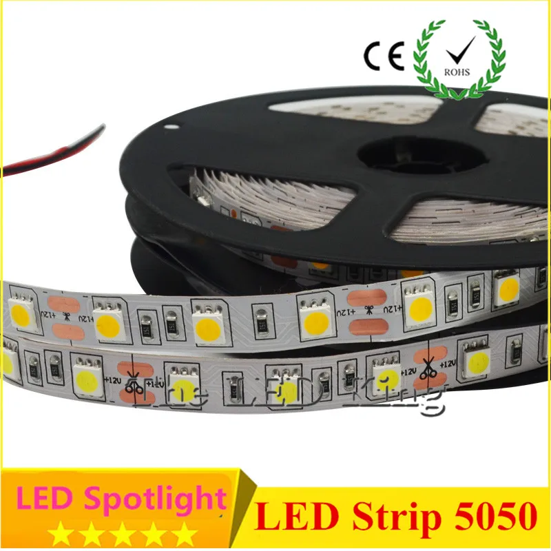 Светодиодная лента RGB 3528 SMD 12 В постоянного тока 5 м и 10 неводонепроницаемая IP20 300