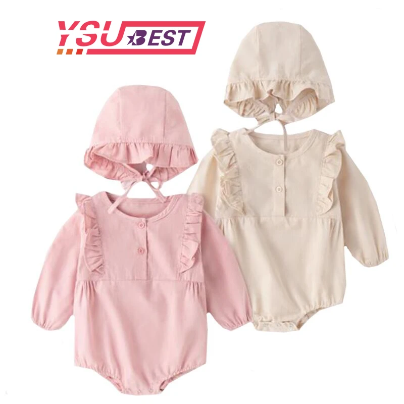 Детское весеннее боди с длинным рукавом и бабочкой на плечах 2020|Ромперы| |