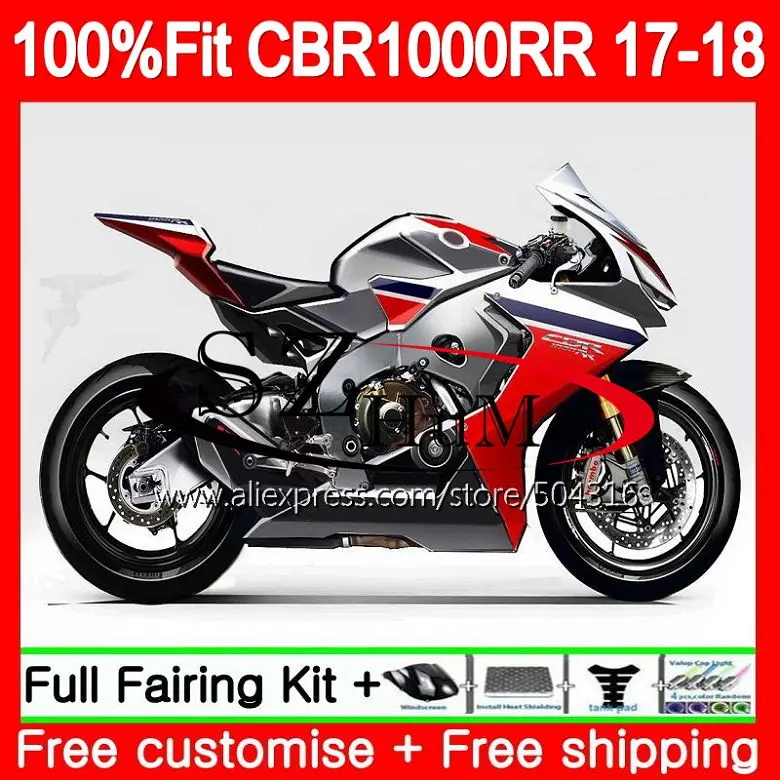 

Injection Kit+Tank For HONDA CBR 1000 RR CBR1000RR 17 18 107SH.2 CBR 1000RR CBR-1000RR Red grey New CBR1000 RR 2017 2018 Fairing