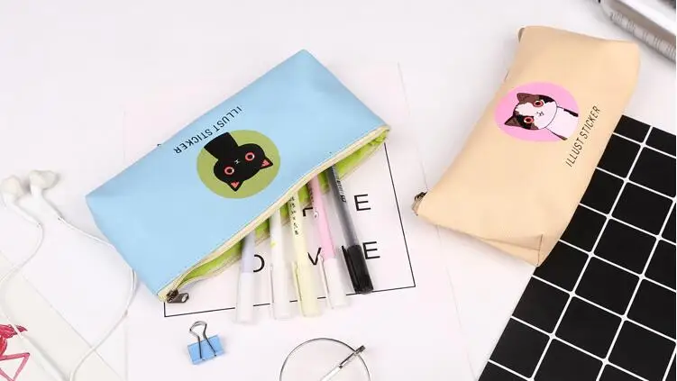 ГОРЯЧАЯ 21 см Kawaii Cat Пенал с животными ручка в стиле аниме случае Школа Офис студентов мультфильм дети канцелярские