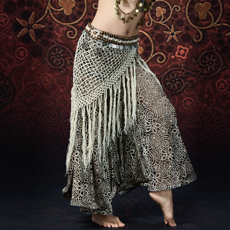 

2018 Professional Belly Dance Tribal Belt Adjustable Waist Chain Coins Tassel Belt for Gypsy Dance Triangle Hip Scarf