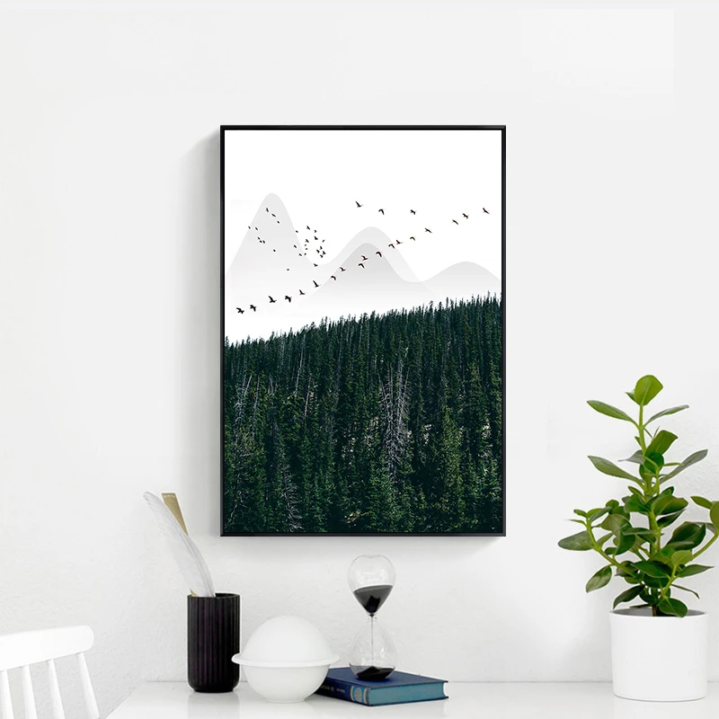 Фон для фотографирования с изображением леса и горного пейзажа|Рисование