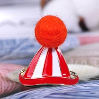 madrry vivid cute wool cap shape brooches red enamel alloy jewelry for women kids dress coat collar hat pins accessories gifts