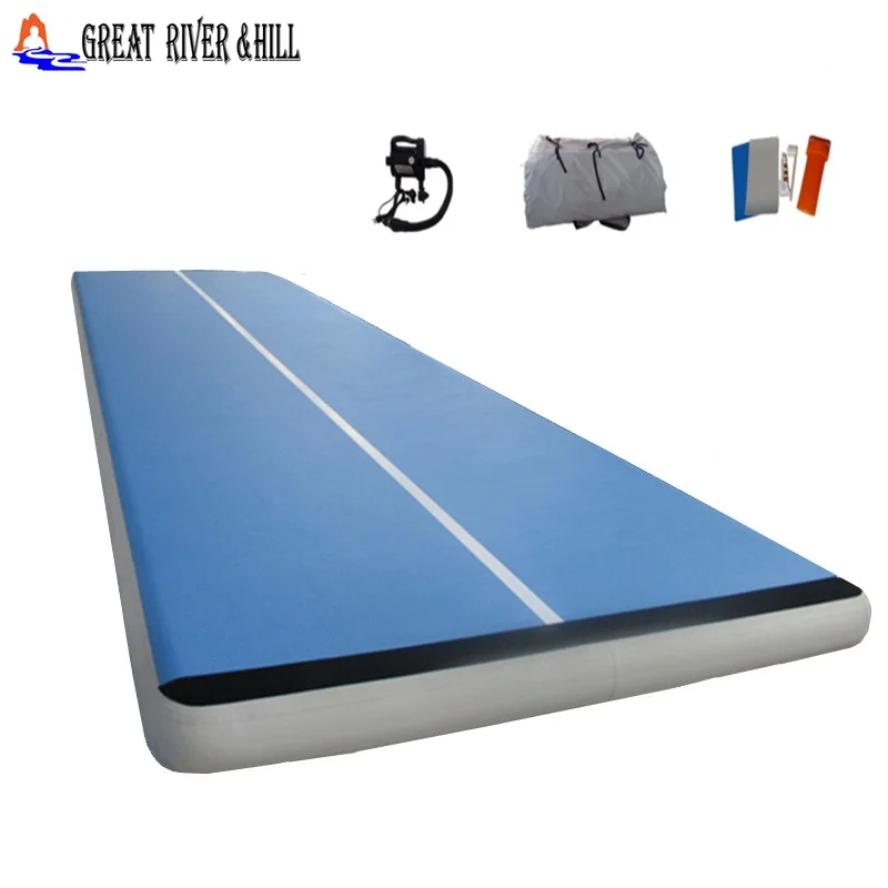 inflatable air track 6mx2mx0.2m gymnastics mat free pump