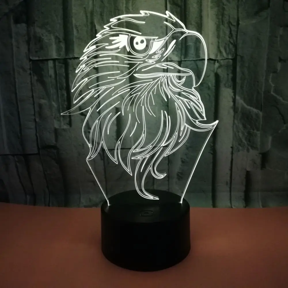 Птица 3d ночник 7 цветов прекрасный мультфильм детские игрушки сенсорный Led