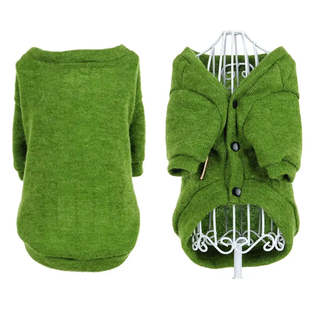 Green Вязаный свитер для собаки, кошки, котенка, щенка, Классический свитер с высоким воротом, вязаная одежда для питомца, осенняя и весенняя верхняя одежда, жакет - Цвет: Green