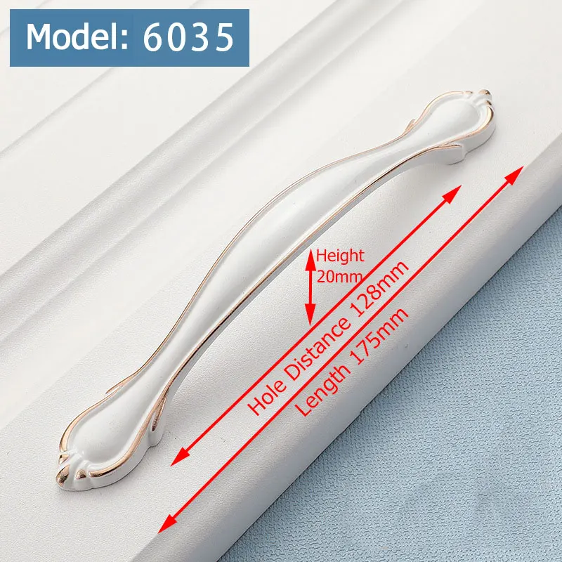 Handle-6035A-128 KAK цвета слоновой кости для кухонного шкафа ручки Европейский стиль двери шкафа ручки для выдвижных ящиков мода солидная мебель металлическая ручка - Цвет: Handle-6035A-128