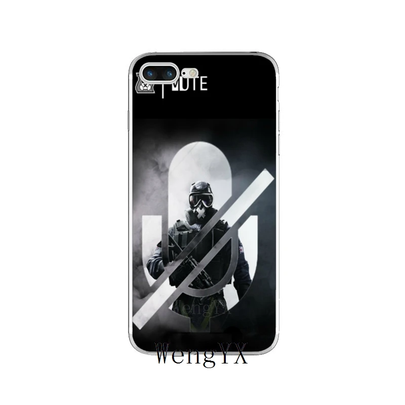 Игра Rainbow Six siege mute logo тонкий силиконовый мягкий чехол для iPhone X 8 8 plus 7 7 plus 6 6s plus 5 5S 5c SE 4 4s - Цвет: SixsiegemuteA08