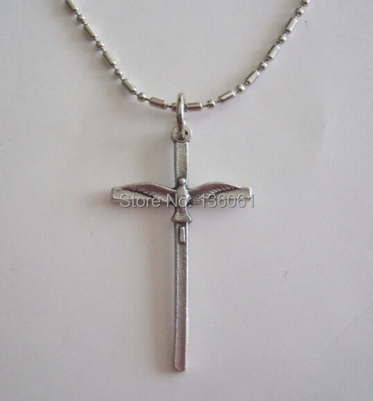 Фото Винтажное серебряное ожерелье с распятием Святого Духа Подвески шармы