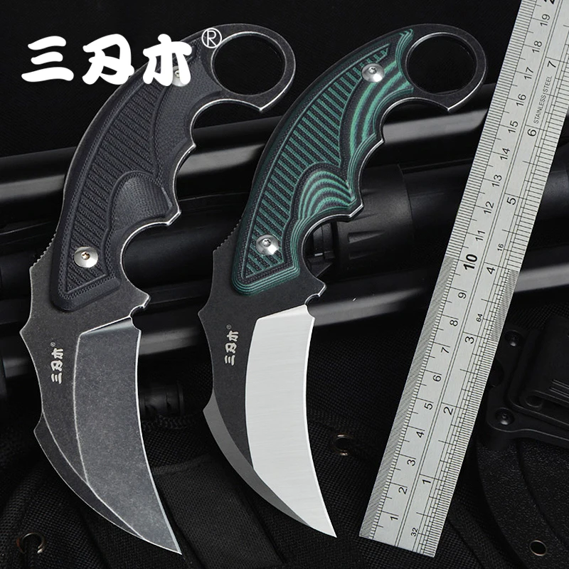 Sanrenmu S635 Fixed Blade knife 14C28N Blade outdoor camping survival tactical hunting karambit CSGO knife Tool EDC With Sheath