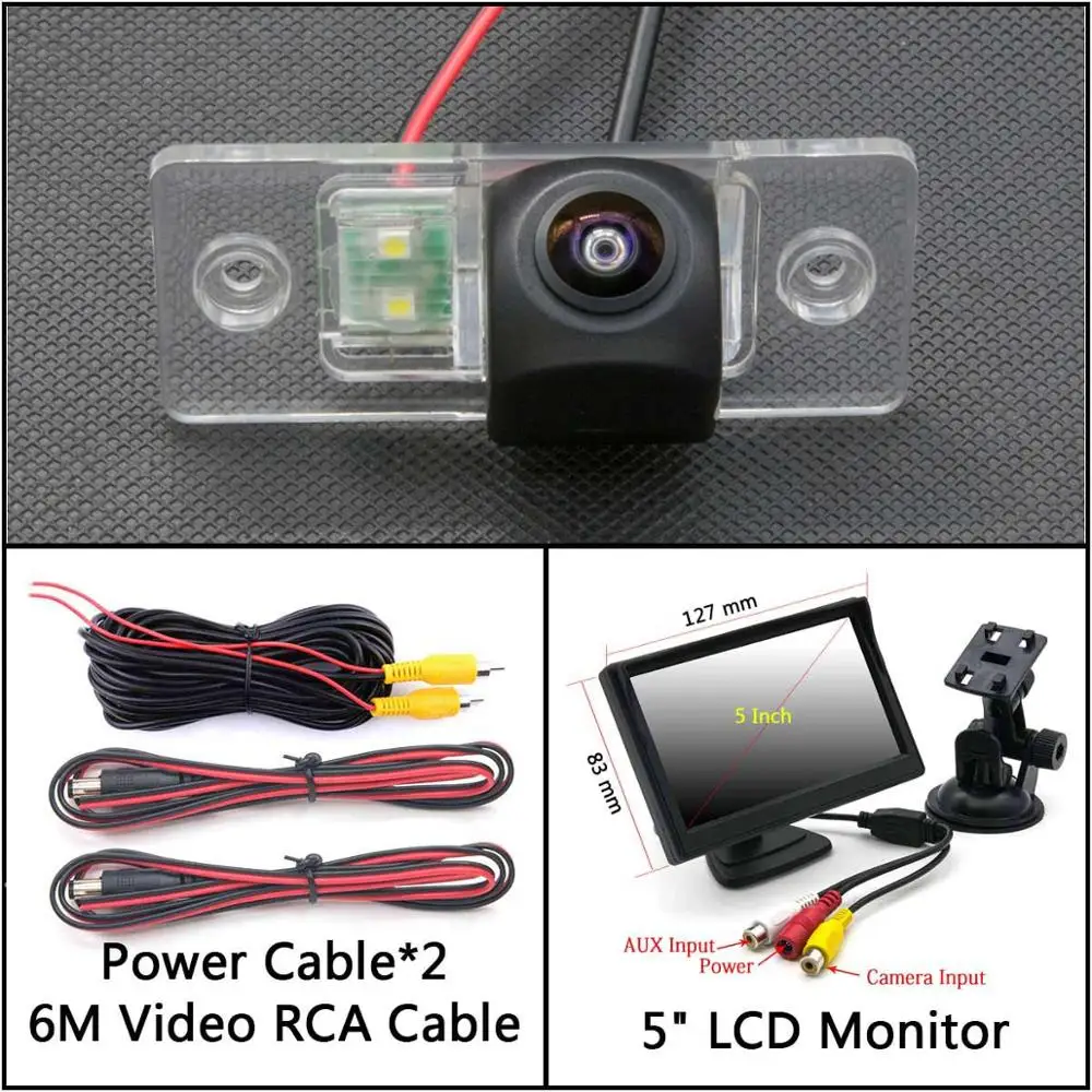 Cam Add 5 inch LCD 175 градусов HD резервная камера заднего вида для Volkswagen VW Jetta Bora вариант Поло Гольф Gli автомобильный монитор парковки водонепроницаемый - Название цвета: Cam Add 5 inch LCD