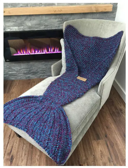 США Русалка хвост диван одеяло супер мягкий теплый ручной вязки шерсть