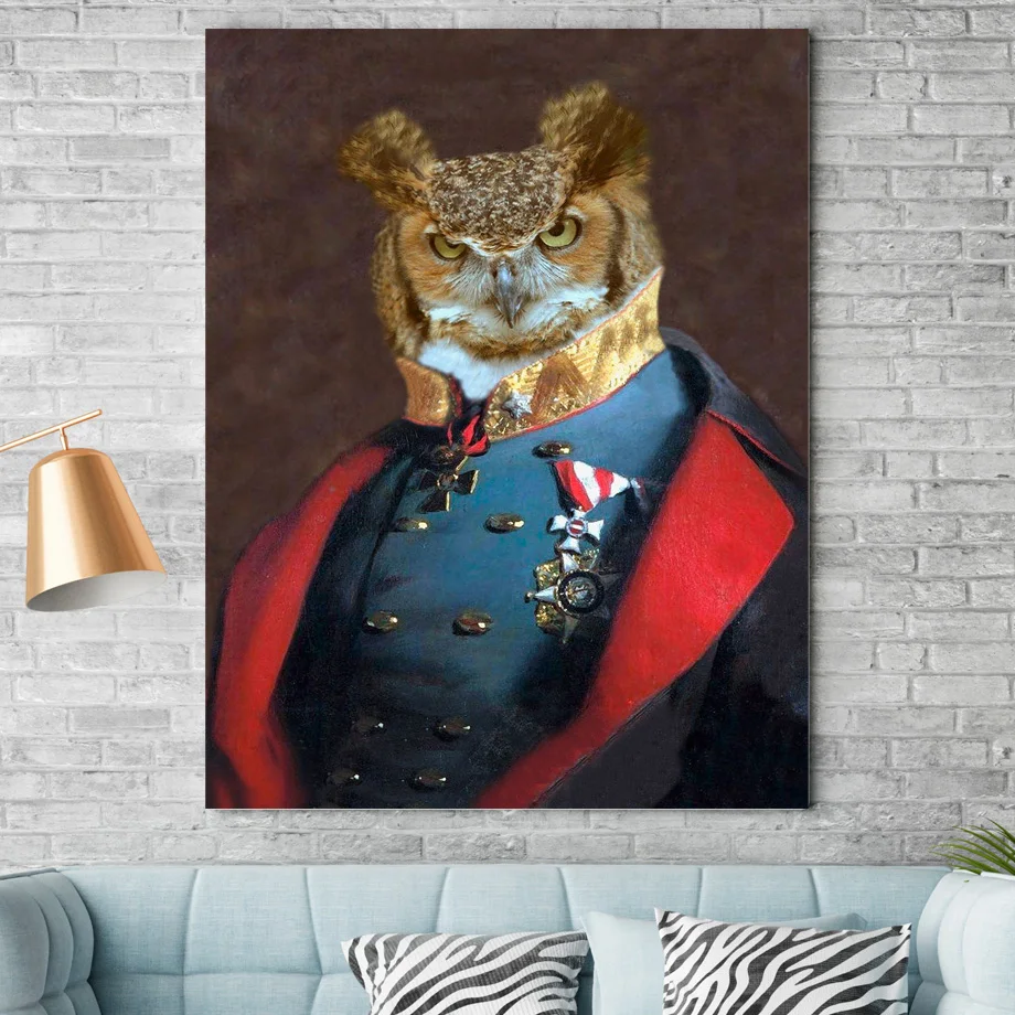 Морж, лама, сова, медведь, лось, настенное искусство, холст, живопись, скандинавские плакаты и принты, фотографии животных на стену для гостиной, домашний декор