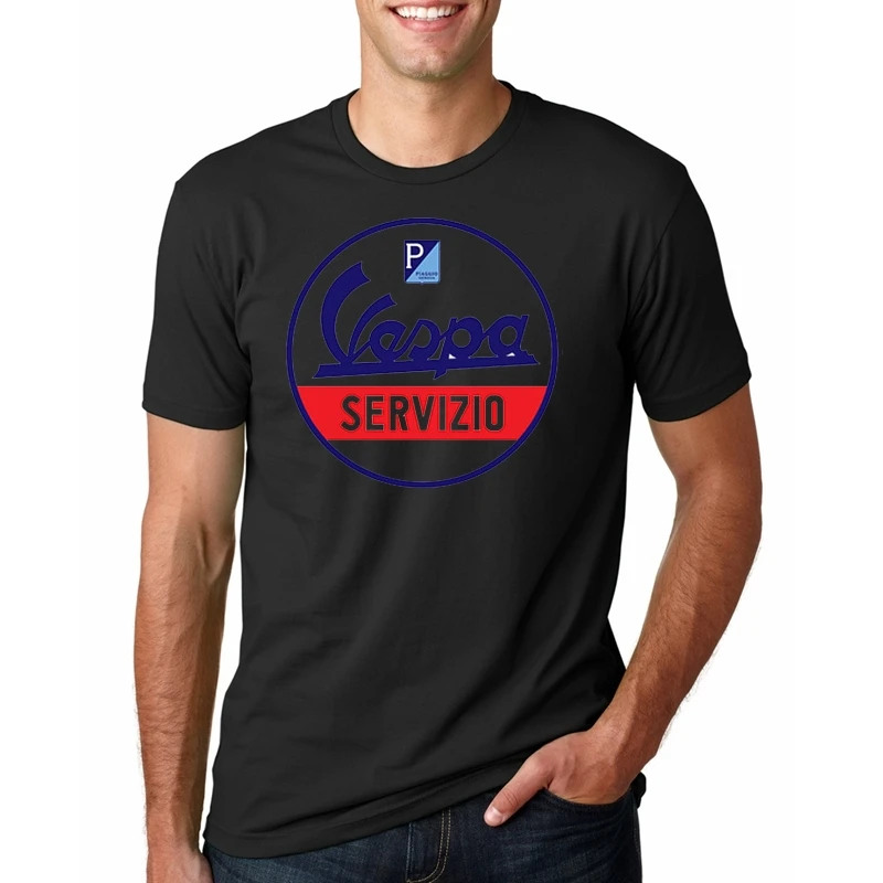 Oversize Для мужчин футболка Vespa Servizio человек одежда хлопок короткий рукав футболки