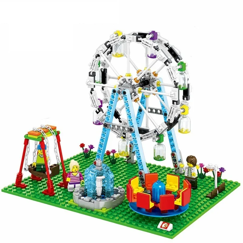 447 шт. SD6701 колеса для развлечений Ferri Kids Park Streetscape Building Block Brick детские игрушки детей