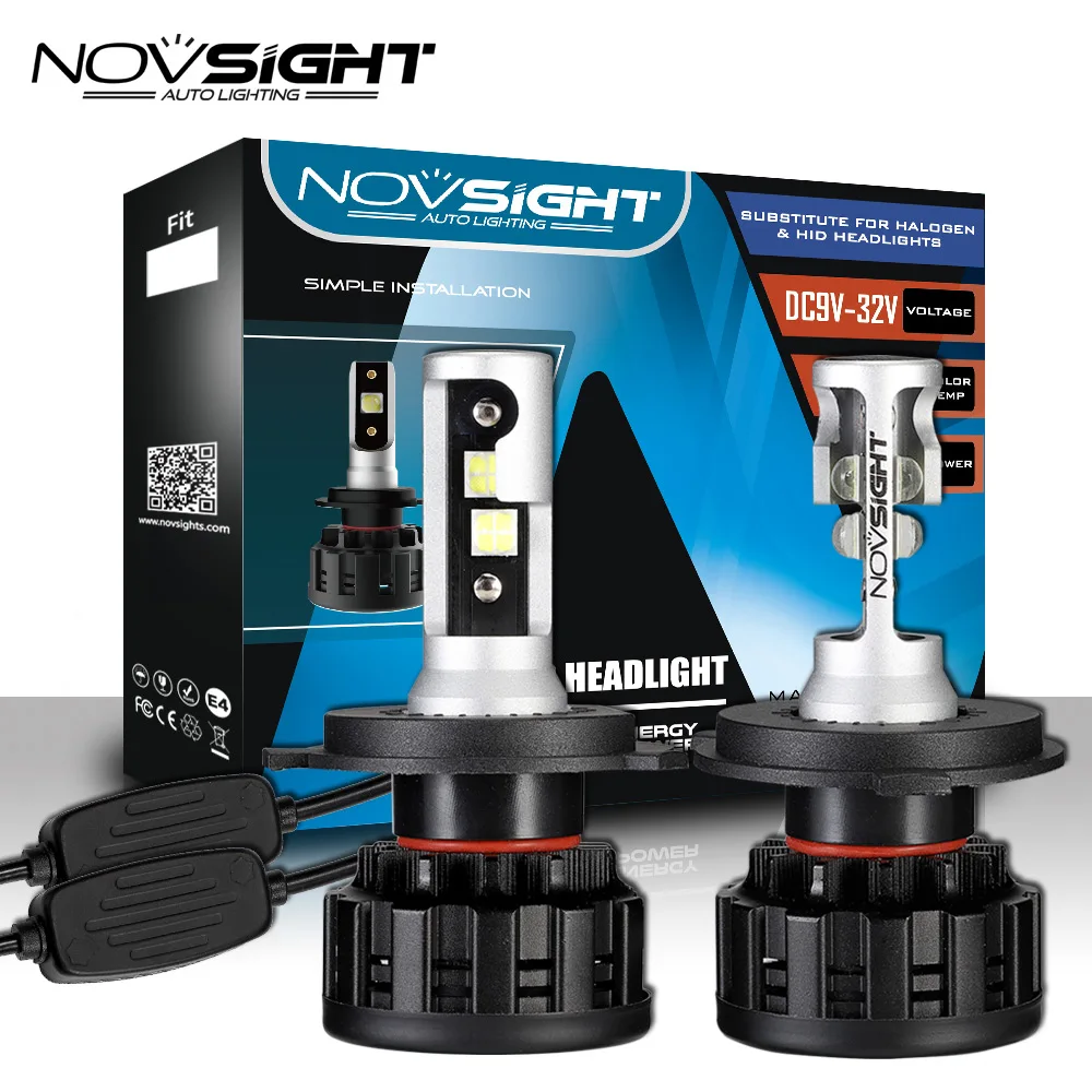 NOVSIGHT автомобильный головной светильник h4 светодиодный лампы H1 H3 H4 H7 H11 9005 9006 9007 60