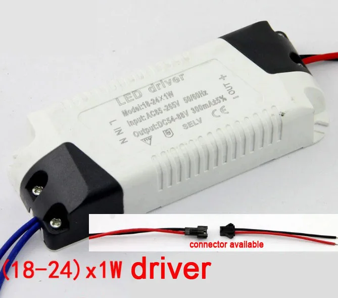 

50X high PFC (18-24) *1W constant current led driver input voltage AC85-265V output voltage 54-88V 300mA express free shipping