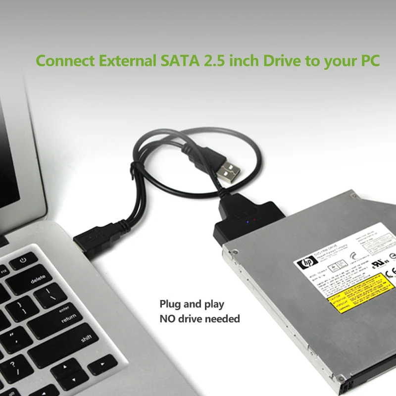 Кабель конвертер с USB 2 0 на тонкий SATA Slimline 7 + 6 13 контактных соединительных кабелей