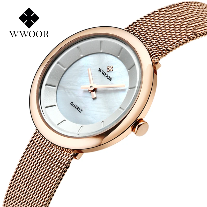 Wwoor Новый Для женщин Часы кварц часы платье женские Relojes Mujer классический ретро