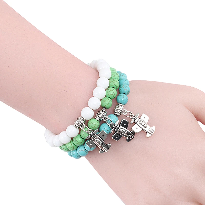 Браслет для мужчин и женщин металлический браслет с подвеской в виде самолета